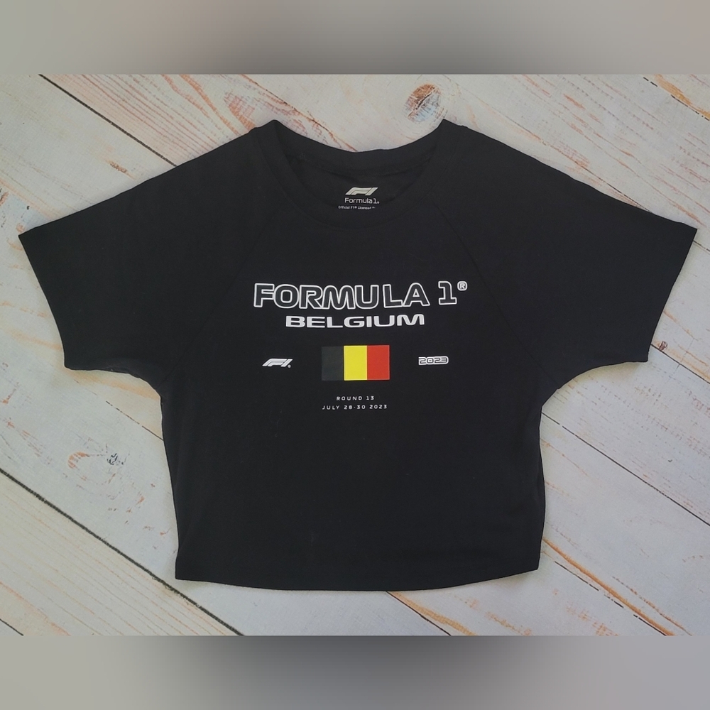 PacSun Formula 1 Belgium Racing Short Sleeve Graphic Crop Top